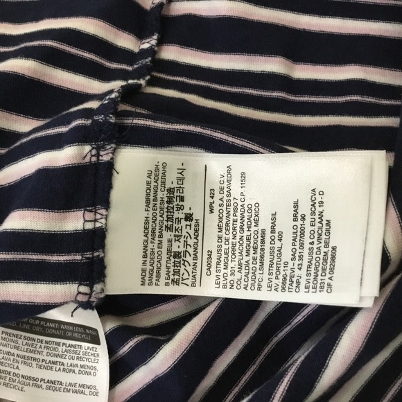 Levi's Women's Striped Short Sleeve Tee Size Stretch Cotton Size S - Picture 5 of 7